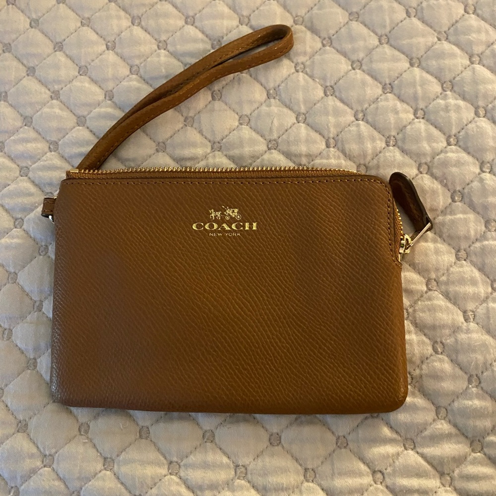 Coach Tan Leather Wristlet